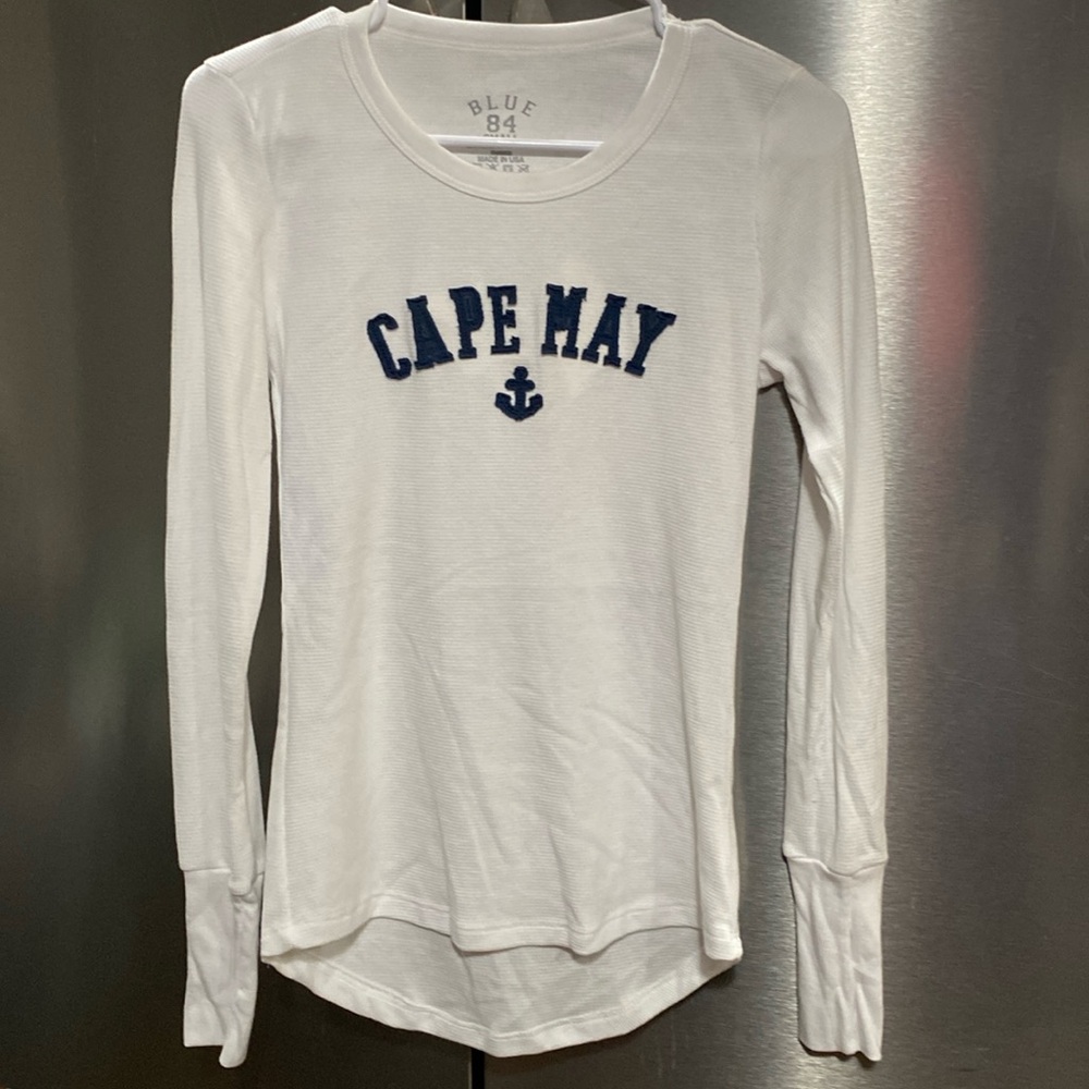 Cape May White Long Sleeve Shirt, Small